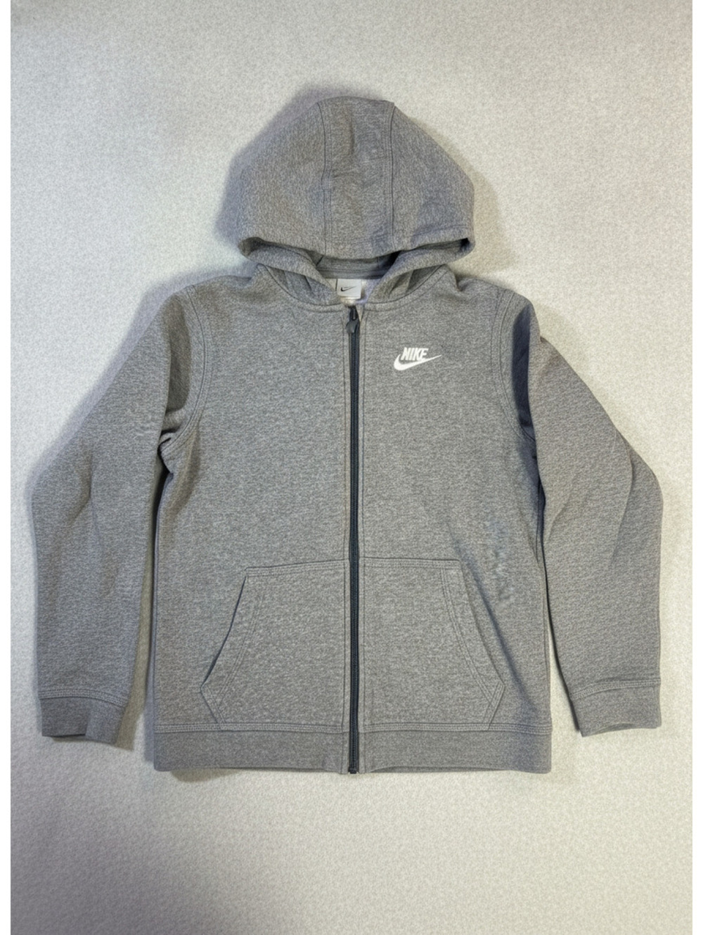 Nike Boys Hoodie Full Zip Gray Size L Athletic Casual